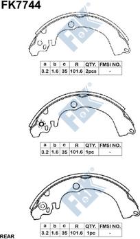 FBK FK7744 - Комплект тормозных колодок, барабанные www.autospares.lv