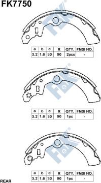 FBK FK7750 - Bremžu loku komplekts www.autospares.lv