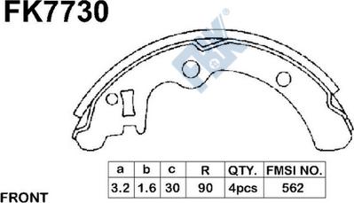 FBK FK7730 - Bremžu loku komplekts www.autospares.lv