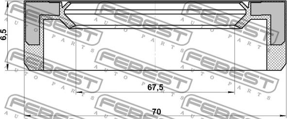 Febest 95BAY-61700507X - Vārpstas blīvgredzens, Sadales kārba www.autospares.lv