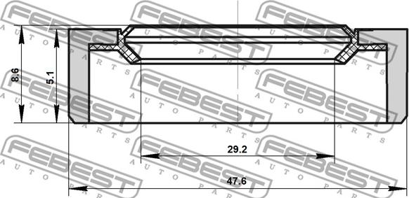 Febest 95BDY-31470509X - Vārpstas blīvgredzens, Piedziņas vārpsta www.autospares.lv