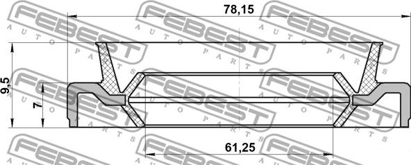 Febest 95EDS-63780710X - Vārpstas blīvgredzens, Mehāniskā pārnesumkārba www.autospares.lv