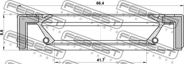 Febest 95GAS-43660909C - Vārpstas blīvgredzens, Meh. pārnesumkārbas primārā vārpsta www.autospares.lv