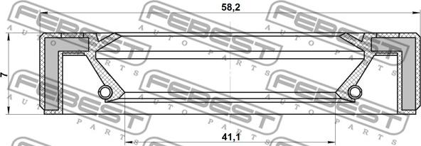 Febest 95GAY-43580707X - Vārpstas blīvgredzens, Piedziņas vārpsta www.autospares.lv