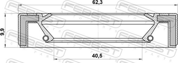 Febest 95GAY-42621010C - Vārpstas blīvgredzens, Sadales kārba www.autospares.lv