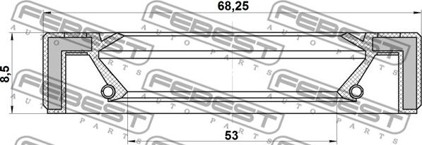 Febest 95GAY-55680808L - Vārpstas blīvgredzens, Sadales kārba www.autospares.lv