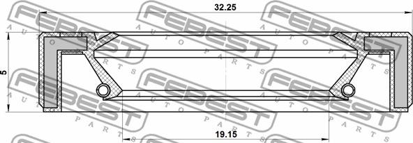 Febest 95GAY-21320505R - Blīve, Eļļas sūknis www.autospares.lv