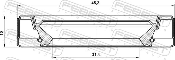 Febest 95GEY-33451010X - Vārpstas blīvgredzens, Sadales kārba www.autospares.lv