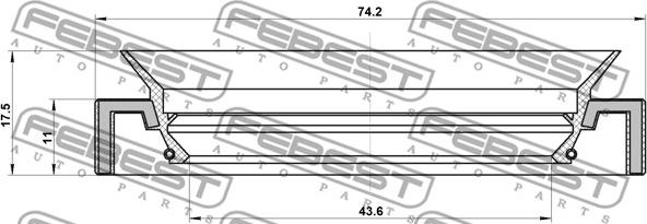 Febest 95HAY-45741118R - Vārpstas blīvgredzens, Meh. pārnesumkārbas primārā vārpsta www.autospares.lv