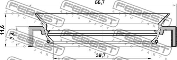 Febest 95HAY-41550712X - Vārpstas blīvgredzens, Sadales kārba www.autospares.lv