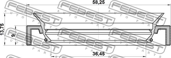 Febest 95HAY-38580914C - Vārpstas blīvgredzens, Diferenciālis www.autospares.lv