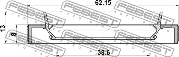 Febest 95HBY-40620813C - Vārpstas blīvgredzens, Diferenciālis www.autospares.lv