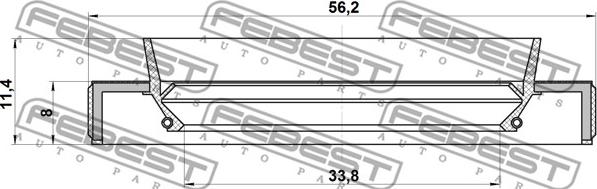 Febest 95HBY-35560811L - Vārpstas blīvgredzens, Piedziņas vārpsta www.autospares.lv