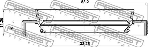 Febest 95HBY-35580811R - Vārpstas blīvgredzens, Piedziņas vārpsta www.autospares.lv