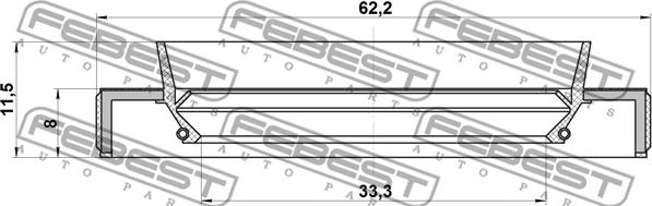 Febest 95HBY-35620812R - Vārpstas blīvgredzens, Piedziņas vārpsta www.autospares.lv