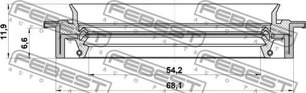 Febest 95JDS-56680712X - Seal Ring, wheel hub www.autospares.lv