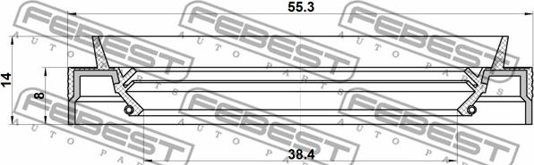 Febest 95JES-40550814C - Vārpstas blīvgredzens, Piedziņas vārpsta www.autospares.lv