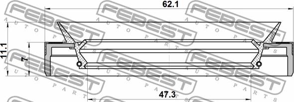 Febest 95MES-49620711X - Blīvgredzens, Riteņa rumba www.autospares.lv