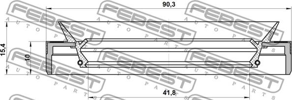 Febest 95MEY-43901015C - Vārpstas blīvgredzens, Piedziņas vārpsta www.autospares.lv