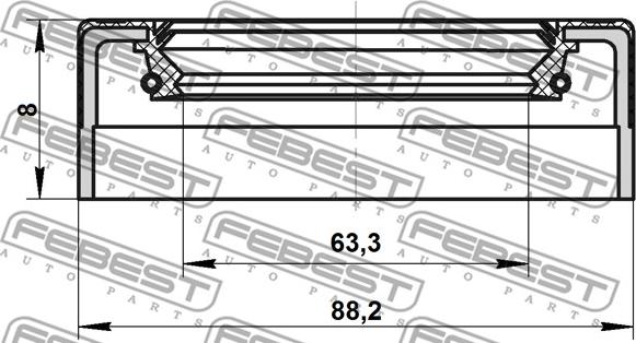 Febest 95NES-65880808C - Vārpstas blīvgredzens, Mehāniskā pārnesumkārba www.autospares.lv