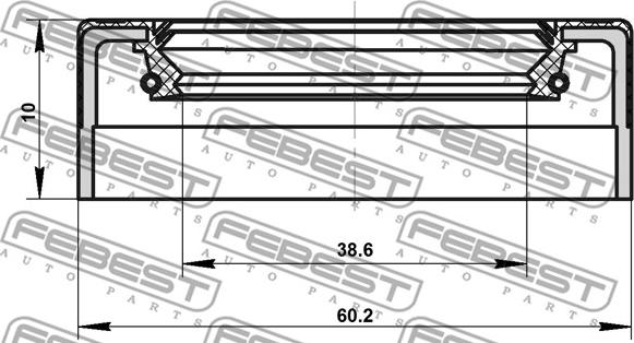 Febest 95NEY-40601012C - Vārpstas blīvgredzens, Meh. pārnesumkārbas primārā vārpsta www.autospares.lv