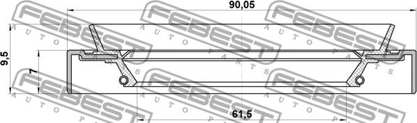 Febest 95HDY-63900710X - Blīvgredzens, Riteņa rumba www.autospares.lv