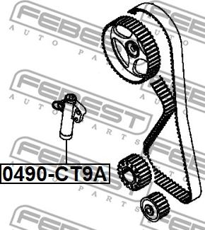 Febest 0490-CT9A - Siksnas spriegotājs, Zobsiksna www.autospares.lv