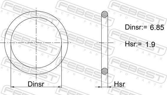 Febest 04400-005 - Blīvgredzens, Gaisa kondicioniera cauruļvads www.autospares.lv