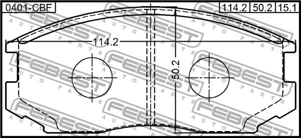 Febest 0401-CBF - Bremžu uzliku kompl., Disku bremzes www.autospares.lv