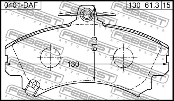 Febest 0401-DAF - Brake Pad Set, disc brake www.autospares.lv