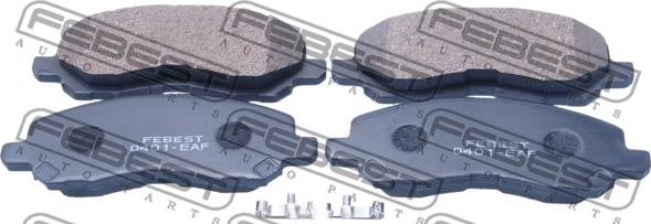 Febest 0401-EAF - Тормозные колодки, дисковые, комплект www.autospares.lv