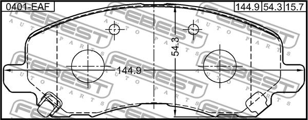 Febest 0401-EAF - Bremžu uzliku kompl., Disku bremzes www.autospares.lv