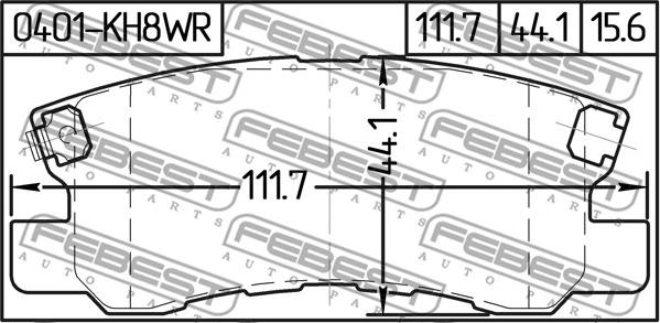 Febest 0401-KH8WR - Bremžu uzliku kompl., Disku bremzes www.autospares.lv