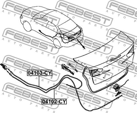 Febest 04103-CY - Trose, Degvielas tvertnes vāciņš www.autospares.lv