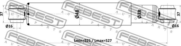 Febest 04110-010R - Shock Absorber www.autospares.lv