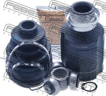 Febest 0411-CU204WD - Šarnīru komplekts, Piedziņas vārpsta www.autospares.lv