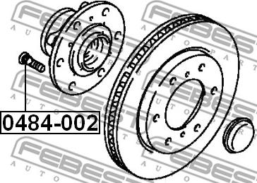 Febest 0484-002 - Riteņa stiprināšanas skrūve www.autospares.lv