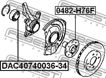 Febest 0482-H76F - Riteņa rumba www.autospares.lv