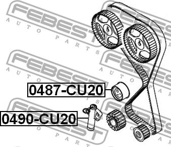 Febest 0490-CU20 - Siksnas spriegotājs, Zobsiksna www.autospares.lv