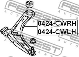 Febest 0424-CWLH - Neatkarīgās balstiekārtas svira, Riteņa piekare autospares.lv