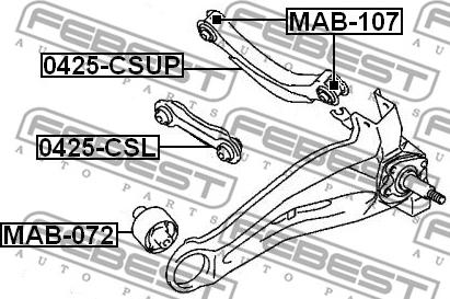 Febest 0425-CSL - Neatkarīgās balstiekārtas svira, Riteņa piekare www.autospares.lv