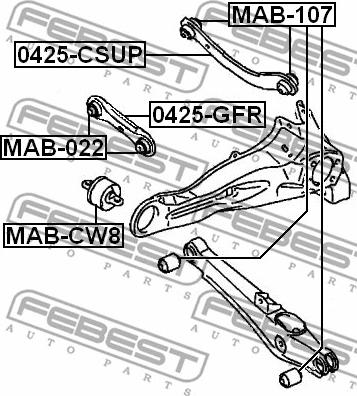 Febest 0425-GFR - Neatkarīgās balstiekārtas svira, Riteņa piekare www.autospares.lv