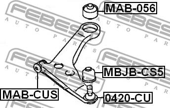 Febest 0420-CU - Balst / Virzošais šarnīrs www.autospares.lv