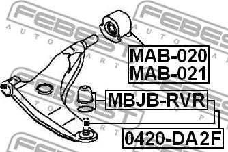 Febest 0420-DA2F - Balst / Virzošais šarnīrs autospares.lv