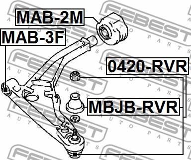 Febest 0420-RVR - Ball Joint www.autospares.lv