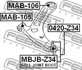 Febest 0420-Z34 - Balst / Virzošais šarnīrs autospares.lv