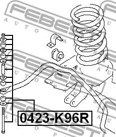 Febest 0423-K96R - Stiepnis / Atsaite, Stabilizators www.autospares.lv