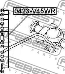 Febest 0423-V45WR - Stiepnis / Atsaite, Stabilizators www.autospares.lv