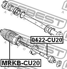 Febest 0422-CU20 - Aksiālais šarnīrs, Stūres šķērsstiepnis www.autospares.lv