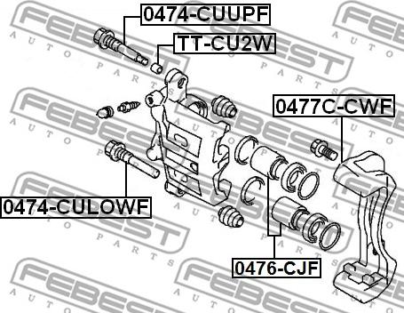 Febest 0474-CULOWF - Vadīkla, Bremžu suports www.autospares.lv